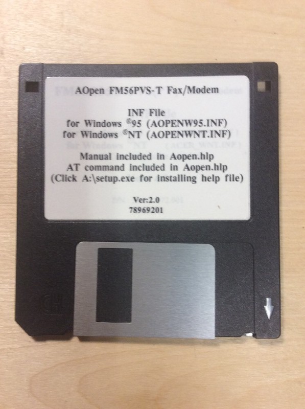 AOpen Fm57PVS Fax/Modem INF File Win 95/NT 3.5″ Floppy Disk Ver 2.0
