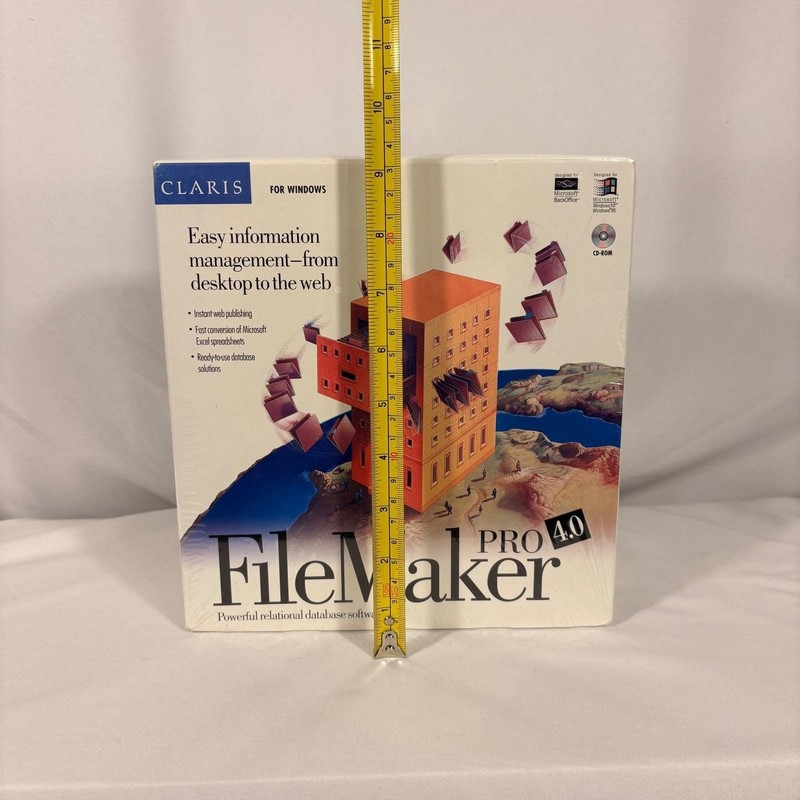 Claris FileMaker Pro 4.0 for Windows Vintage Database Software New Sealed Box gallery