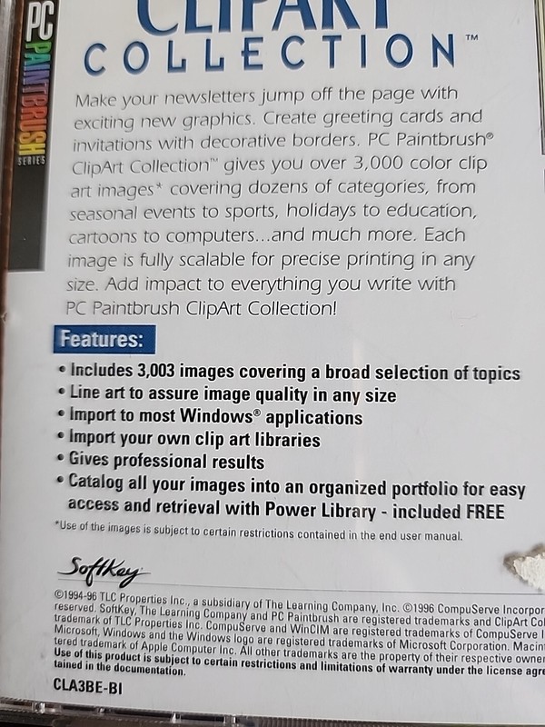 PC Softkey Paintbrush 3003 Clipart Collection Brand NEW and Factory Sealed gallery