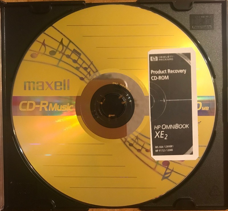 HP OMNIBOOK XE2 Recovery CD-ROM Windows 95/98/NT (factory installation)