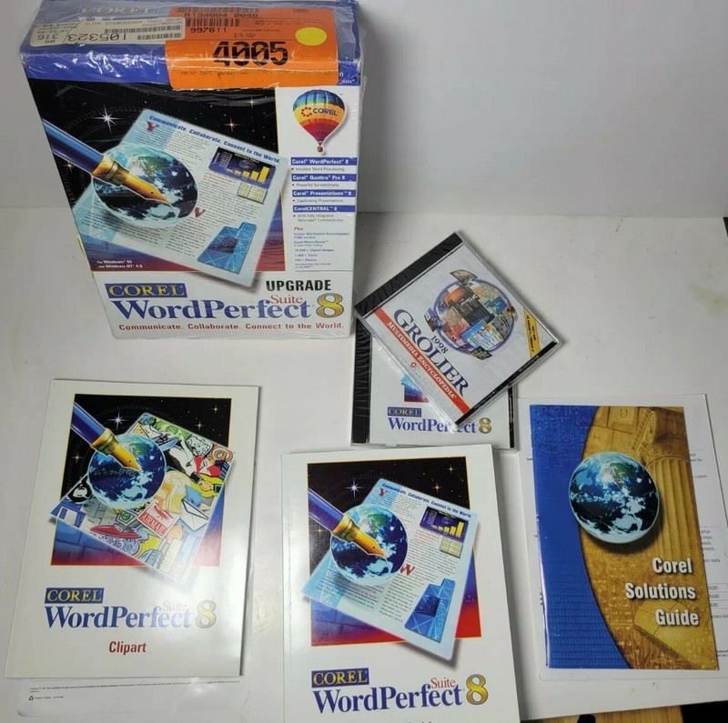 Corel Word Perfect Suite 8 Upgrade CD ROM Version Windows 95 NT