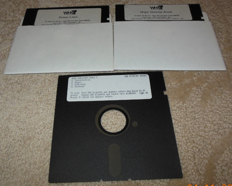 Vintage MS-DOS 5.25” Floppy Disc IBM PC/XT/AT Series Games Mind Challenge Magie