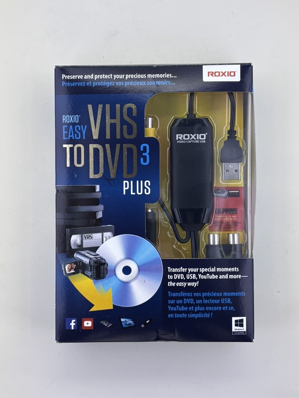 Roxio Easy VHS to DVD 3 Plus Converter Windows 8 Compatible Open Box – Like New