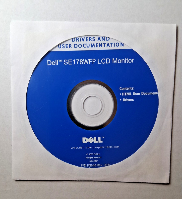 Dell SE178WFP LCD Monitor Drivers & Documentations CD 2007 New