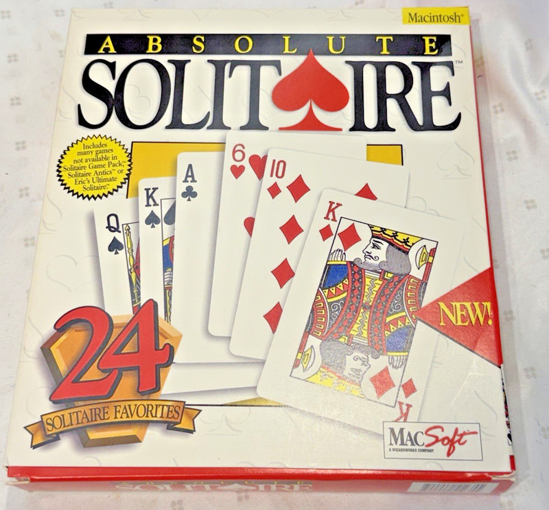 Rare ABSOLUTE SOLITAIRE 3.5″ Floppy (CD-ROM missing) Apple Macintosh card game