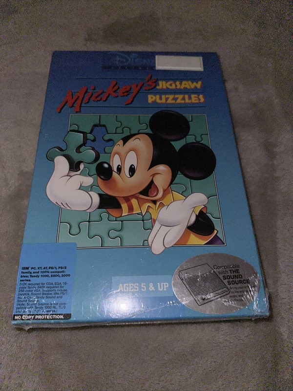 mickey’s jigsaw puzzles ibm pc 3.5 5.25 Brand NEW Sealed gallery