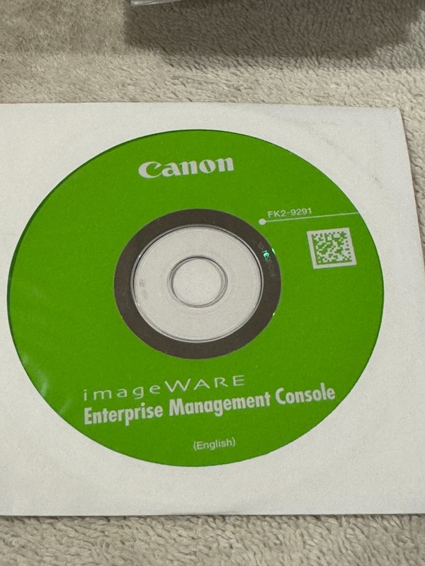 Canon ImageWARE Enterprise Management Console (English) – CD ONLY VERY GOOD COND