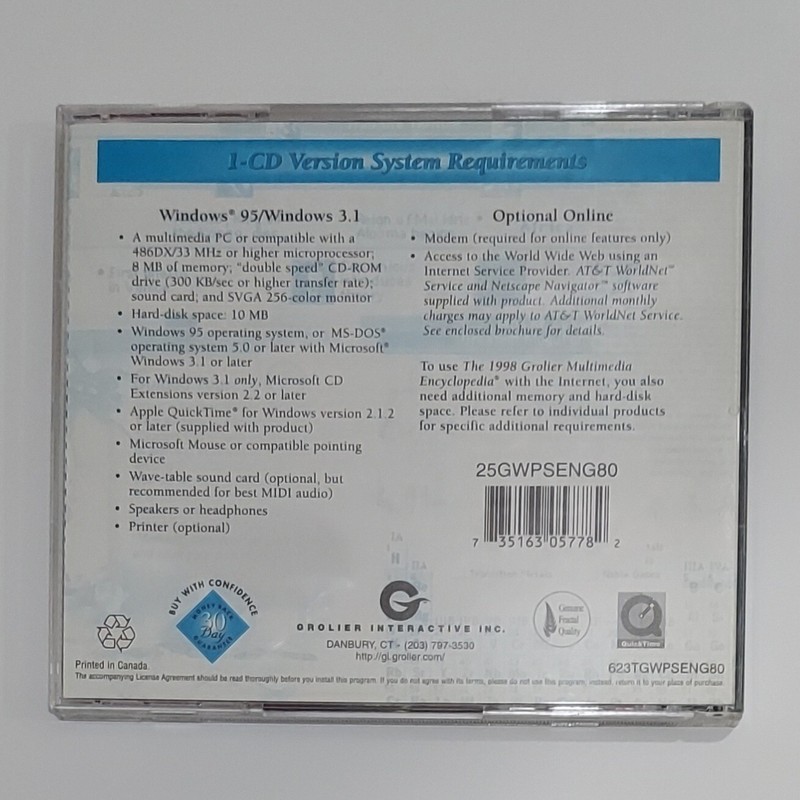 1998 Grolier Multimedia Encyclopedia Windows 3.1 / Win 95 CD-ROM gallery
