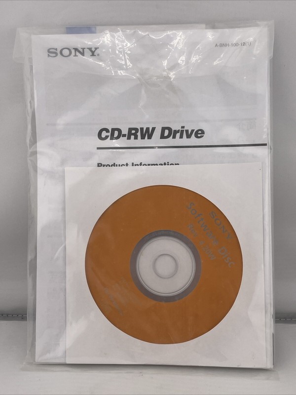 Sony Software Disc (Disk) – REV 4.20W For Window Driver Software for CD-RW Drive