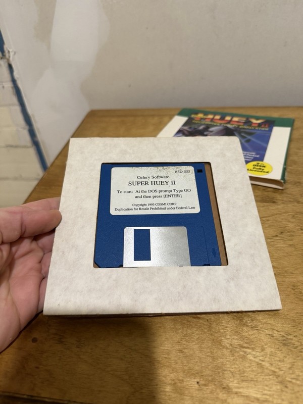 Super Huey II Helicopter Flight Simulator Celery Software 3 1/2” Disk IBM DOS gallery