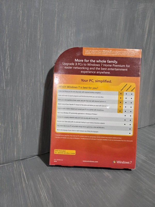 Microsoft Windows 7 Home Premium Upgrade _ FAMILY PACK _ For 3 PCs gallery