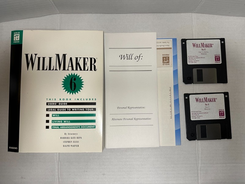 VTG Nolo WillMaker 6 PC MS-DOS 3.1 Living Will Final Arrangement Maker Vintage gallery