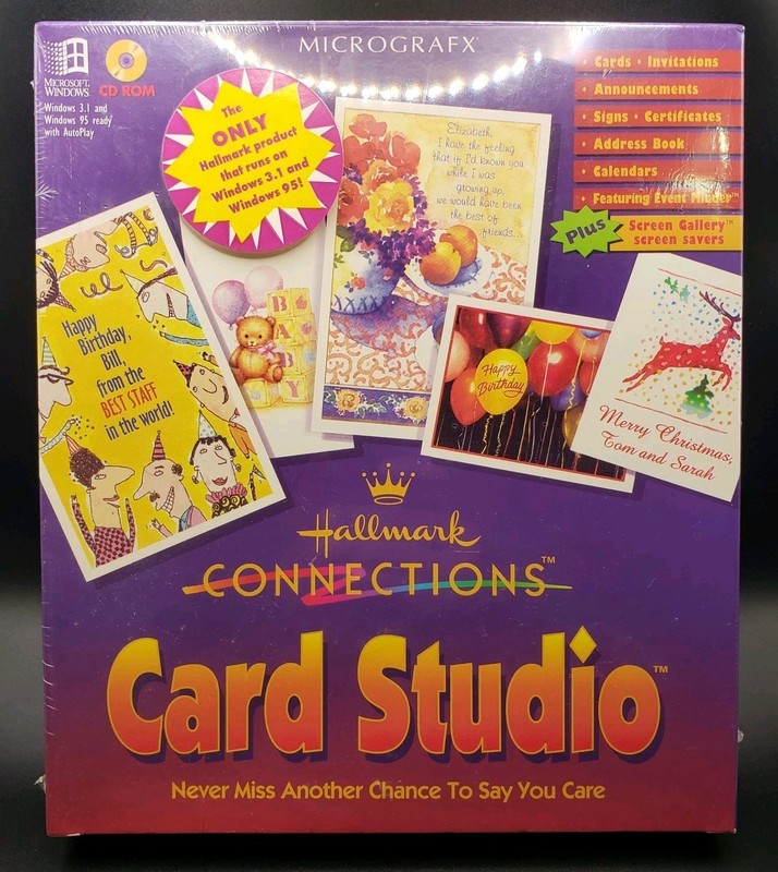 Hallmark Connections Card Studio, PC CD ROM, Print, Signs, Invitations, Design..