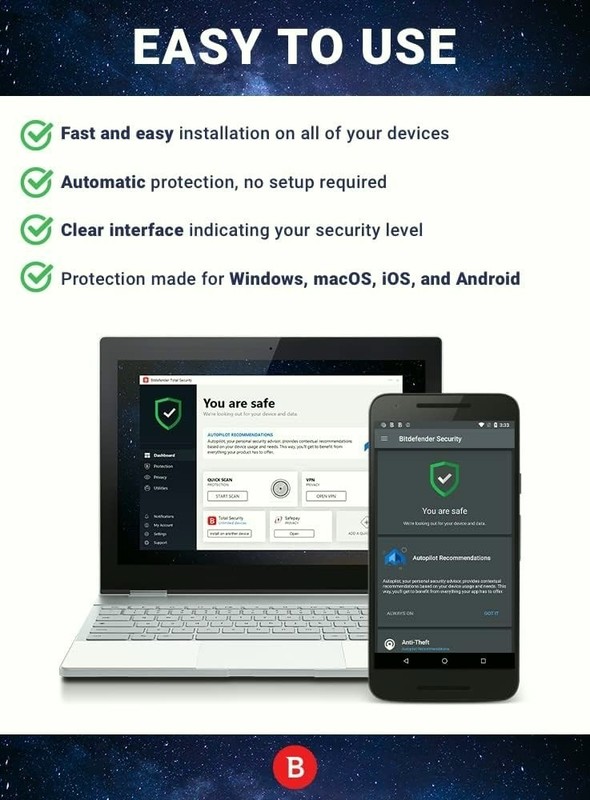 Bitdefender Total Security 2026 - 5 Years 10 Devices + Daily VPN gallery