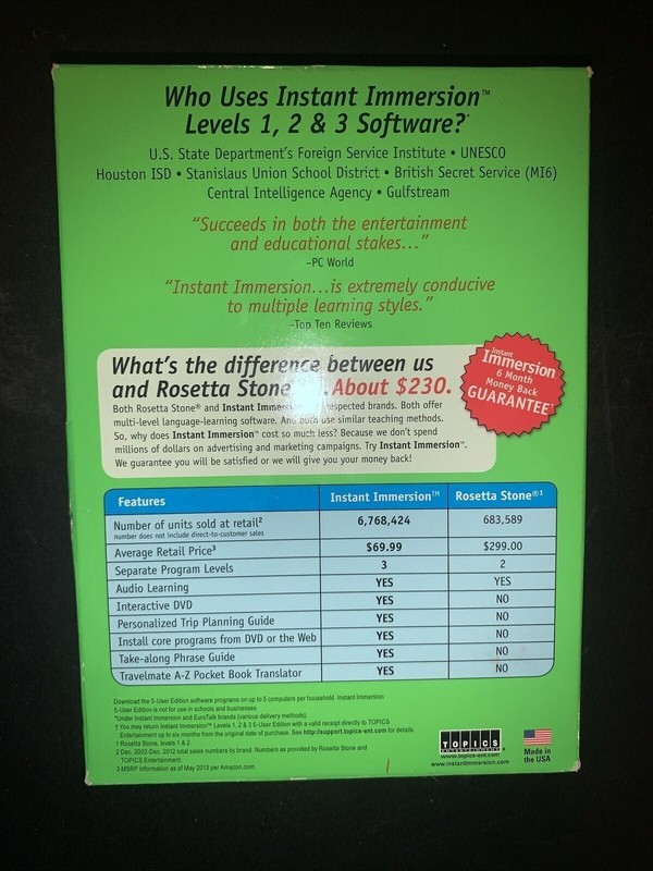 Instant Immersion Language Software French Levels 1 - 5 User edition S46 gallery