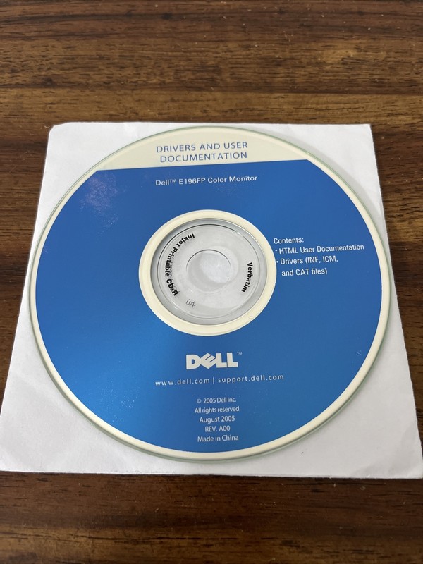 Drivers and User Documentation for Dell E196FP LCD Monitor DISK ONLY