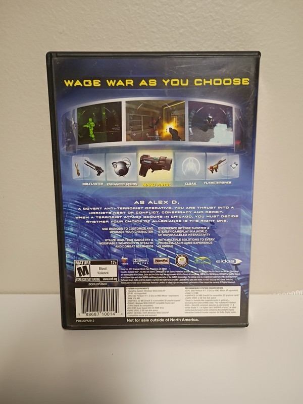 Deus Ex Invisible War PC CD-Rom 2003 Game of the Year Mature +17 gallery