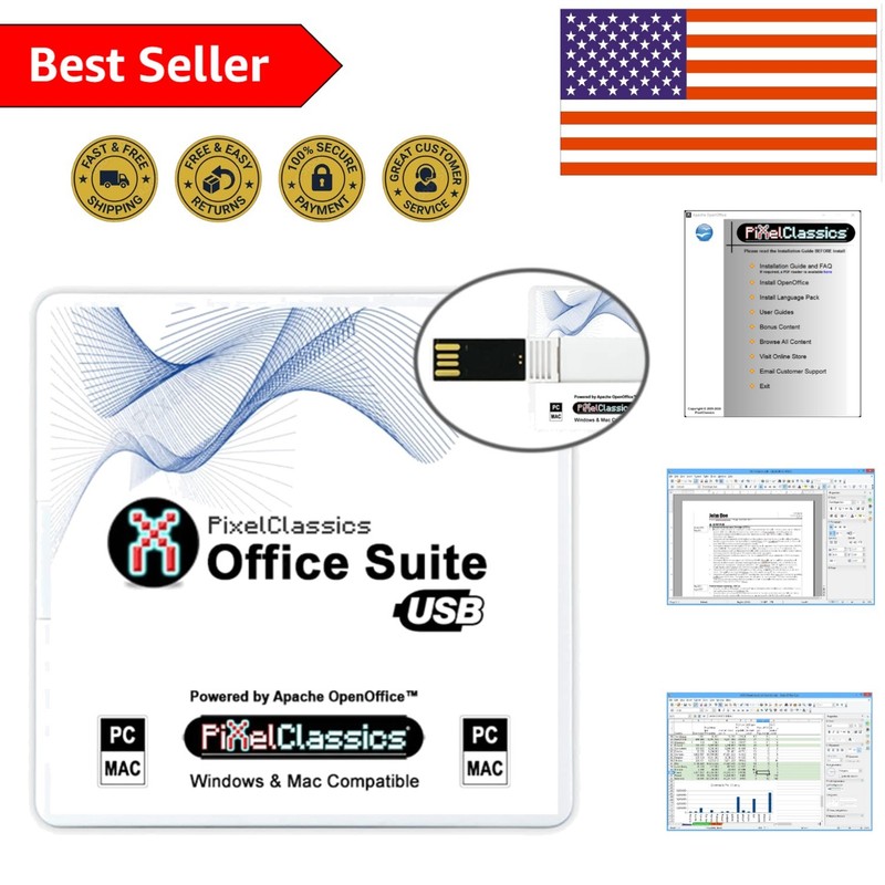 Complete Office Suite 2025 on USB with Free Lifetime Updates for Windows & Mac