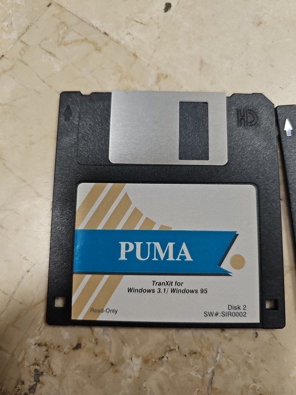 floppy disk Puma Tranxit for Windows 3.1 / Windows 95 DISK 1 & 2 SIR0001/2 gallery