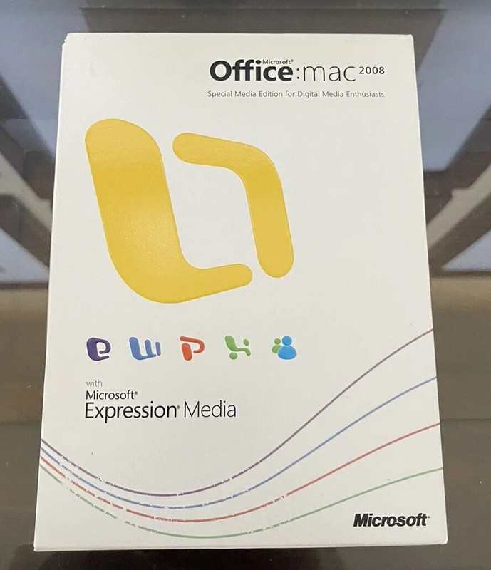 MICROSOFT OFFICE MAC 2008 WITH EXPRESSION MEDIA IN BOX