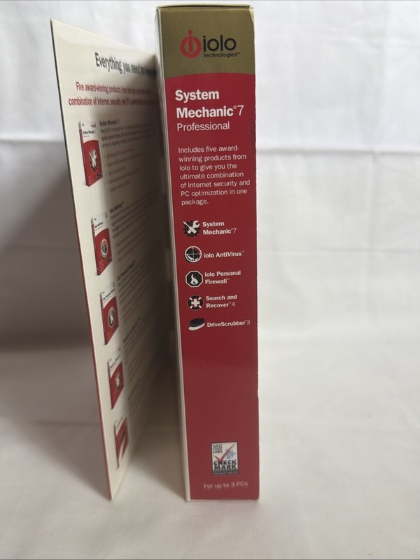 Iolo System Mechanic 7 Professional For Windows 98 Me 2000 XP Vista For 3pcs NOS gallery
