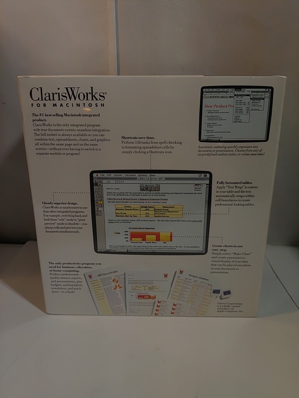 Vintage Apple Macintosh ClarisWorks Software - V2.0 - 1993 sealed NIB gallery