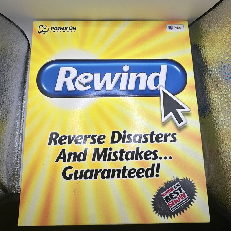 Power On Software Rewind for Mac – Sealed – Vintage Classic Mac OS Box Wear