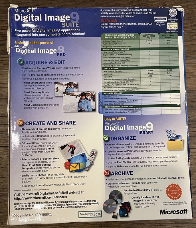 Microsoft Digital Image Suite 9: Windows OS, Excellent, w/ CD Set! gallery
