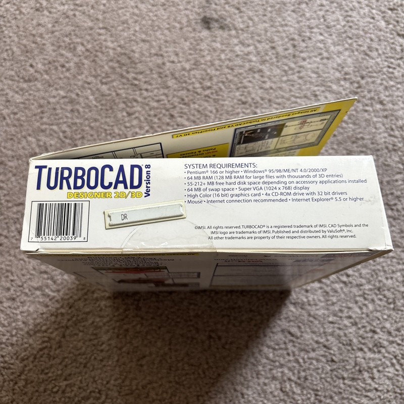 Turbocad designer 2D/3D Version 8 Big Box Brand New Sealed gallery