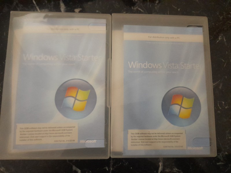 Microsoft Windows Vista Starter SP1 32 Bit English 1 Pk DSP OEI DVD Lot Of 2