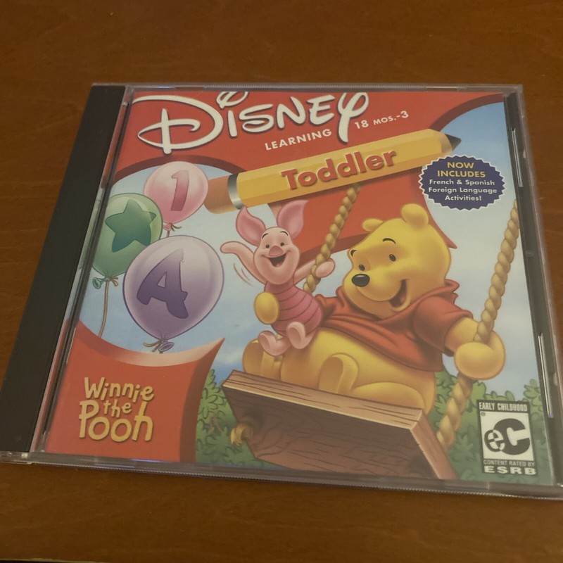 Disney Winnie The Pooh Toddler Learning CD For Windows 95,98,Me/MacOS8.6 thr 9x