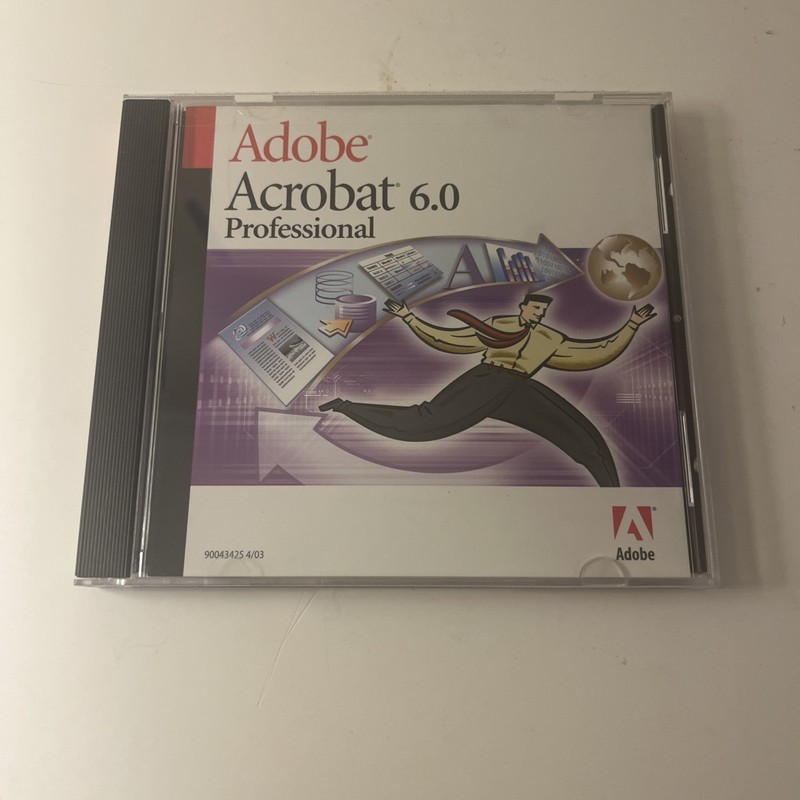 Adobe Acrobat 6.0 Professional,2003, PC CD-ROM, Very Good Mint With SERIAL #