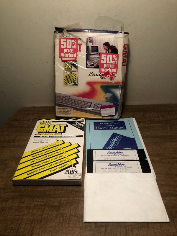 GMAT Cliffs StudyWare for IBM PC Tandy Vintage Software New & Sealed