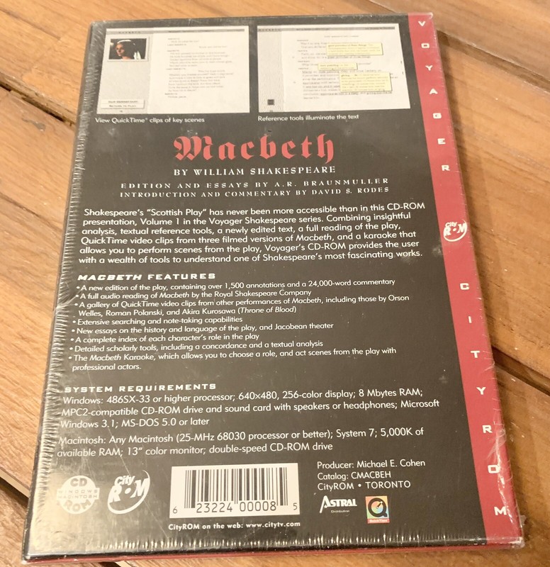 Macbeth William Shakespeare The Voyager Shakespeare PC Mac Software New gallery