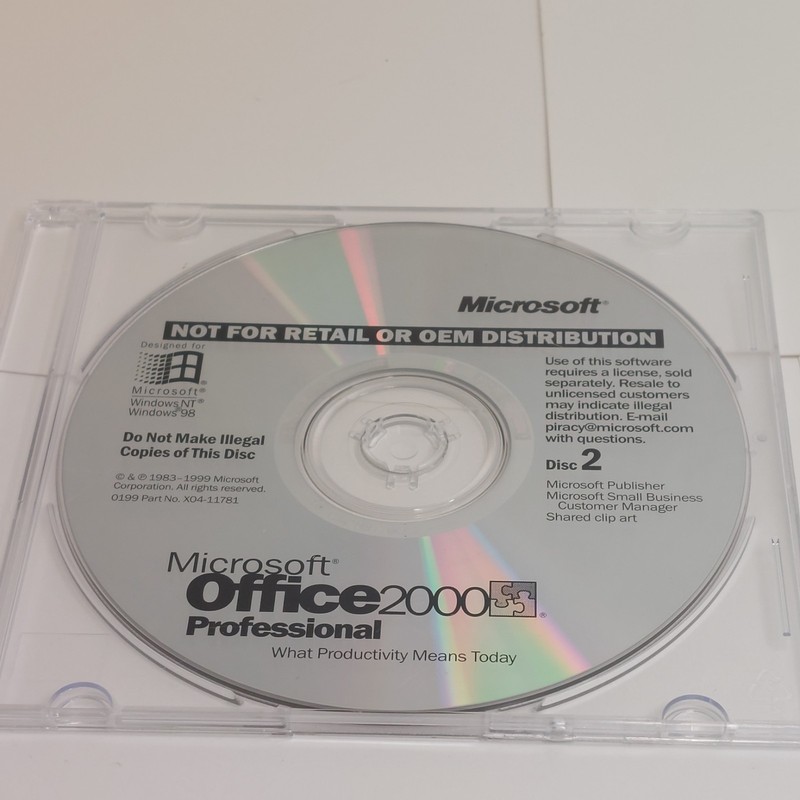 Microsoft Office 2000 Professional Disc 2 – No Product Key