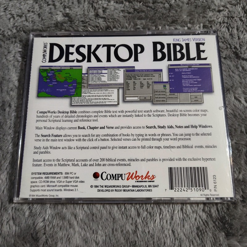 CompuWorks Desktop Bible CD-ROM for Windows King James Version 1994 WizardWorks gallery