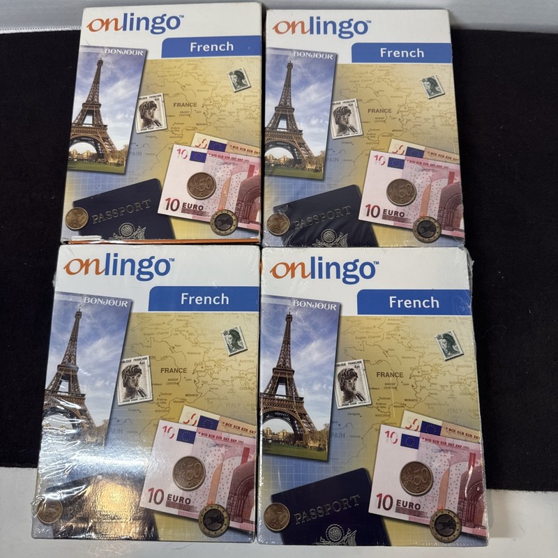 Onlingo French Language Learning Levels 2,3,4,6 Audio CDs + CD-Rom Sets (2007)