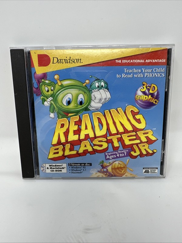 Reading Blaster Jr PC CD teaches hear phonetic sounds learn to read phonics game