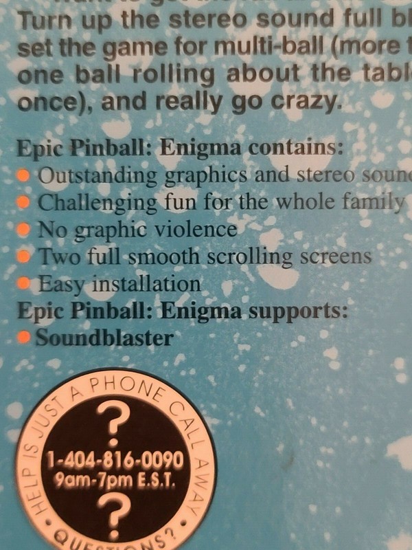 Enigma (1995) Pinball Game for DOS on 3.5" Diskette! B&N Software gallery