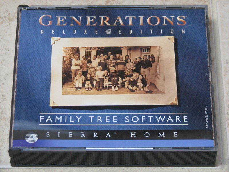 Generations: Deluxe Edition (PC CD, 1999) Family Tree Software for Geneaology
