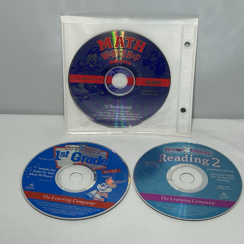 Math Workshop Deluxe PC MAC WIN Reader Rabbit 1st Grade Game Educational CD-ROM