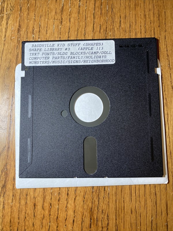 Apple IIe IIc Software Baudeville Shapes & Fonts Kid Stuff Shapes gallery