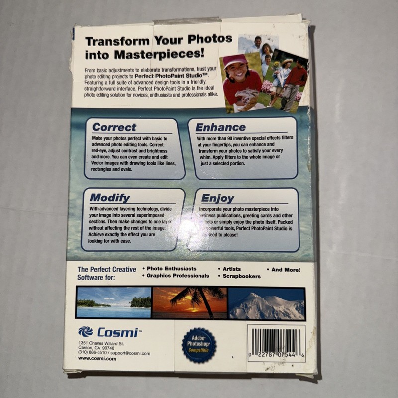 Perfect PhotoPaint Studio Desktop Image Editor By Cosmi Windows 98 XP 2005 gallery