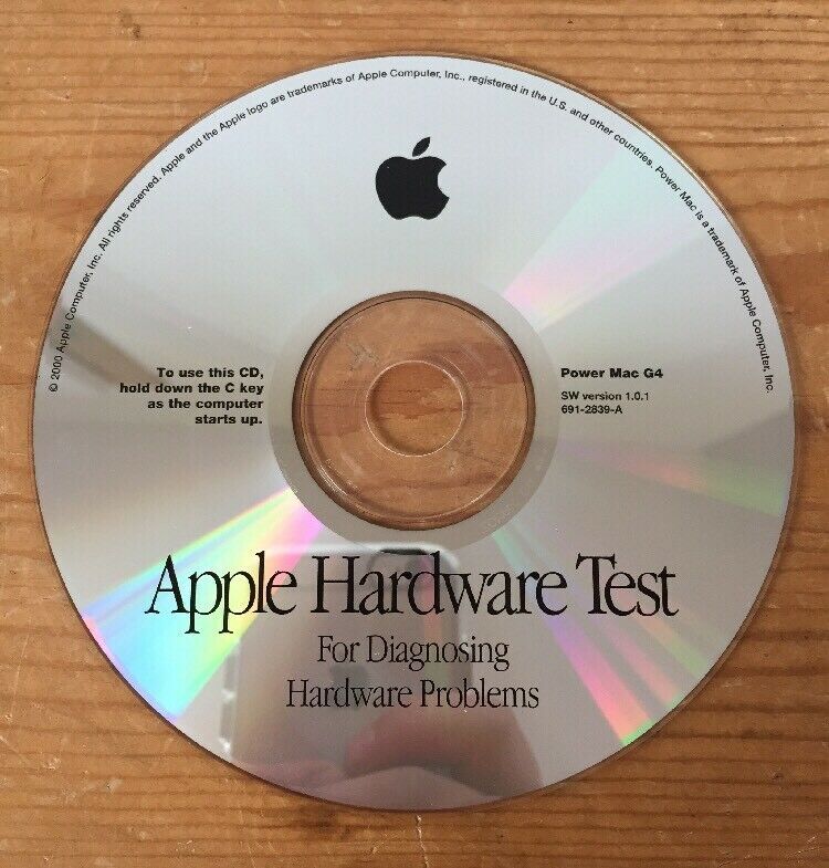 2000 Mac Macintosh Power Mac G4 Hardware Test 1.0.1 Diagnosing Problems CD ROM