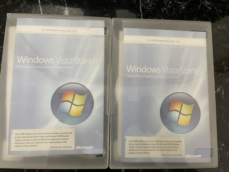 Microsoft Windows Vista Starter SP1 32 Bit English 1 Pk DSP OEI DVD Lot Of 2