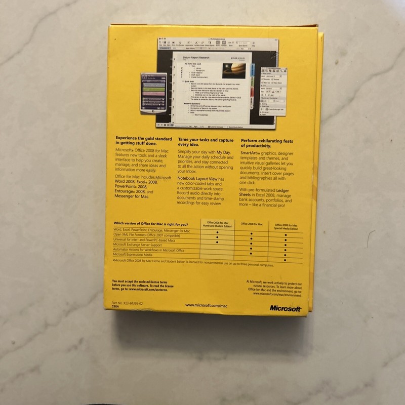 Microsoft Office Mac Home & Student 2008 Comes With 3 Product Keys gallery