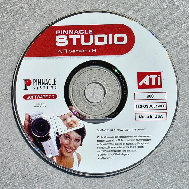 Pinnacle Systems Studio ATI Version 9 (PC CD, 2004) Video Editing Software