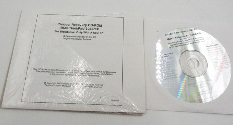 Product Recovery for IBM Thinkpad 380E 380ED Version 1.0 CD Rom New sealed