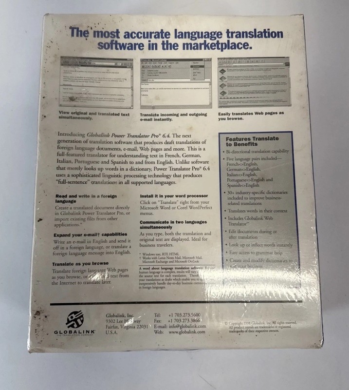 NEW Sealed Globalink Power Translator Pro 6.4 PC Software French Spanish READ gallery