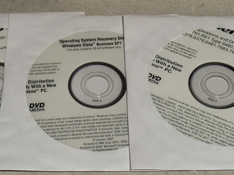 EC. IBM/LENOVO T60/61-R60/61 (VISTA Business SP1) - 32Bit Restore Disks gallery